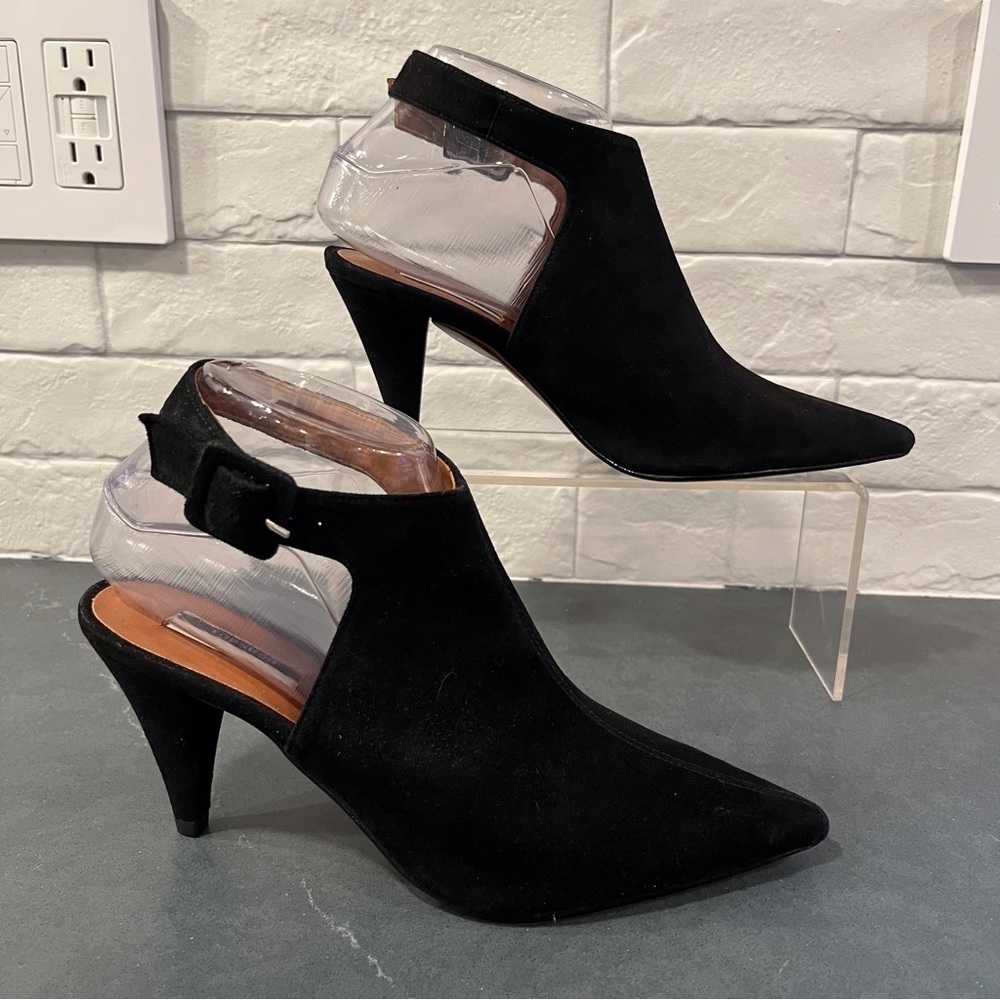 NEW Topshop sz 6.5 Jest black suede pointy heels - Picture 4 of 15